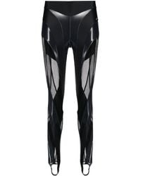 Mugler - leggings With Semi-transparent Inserts - Lyst