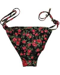 Dolce & Gabbana - Floral-Print Tie-Side Bikini Bottoms - Lyst