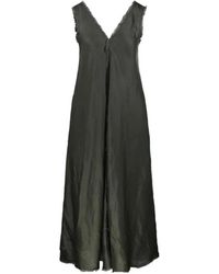 P.A.R.O.S.H. - Maxi Frayed-Edge Crinkled Dress - Lyst