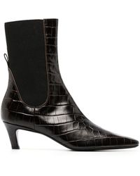 Totême - 50mm Crocodile-embossed Ankle Boots - Lyst