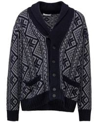 Cruciani - Fair Isle Shawl-Collar Cardigan - Lyst