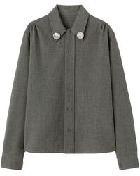 Jil Sander - Metallic-detail Wool Shirt - Lyst