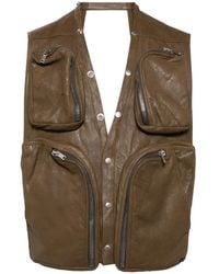 Rick Owens - Leather V-Neck Gilet - Lyst