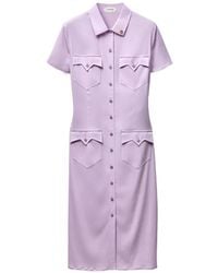 Versace - Stretch Georgette Viscose Midi Dress - Lyst