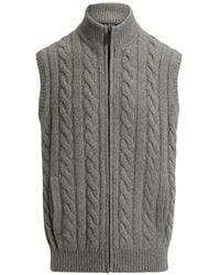 Polo Ralph Lauren - Cable-Knit Zip-Up Vest - Lyst