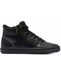 Geox - Croc-Effect High-Top Sneakers - Lyst