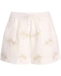 BENARAS BY CITRUS - Palm-Tree Linen Shorts - Lyst