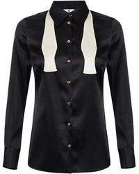Elisabetta Franchi - サテン リボン シャツ - Lyst