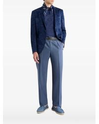 Etro - Single-Breasted Cotton Jacquard Jacket With Floral Motif - Lyst