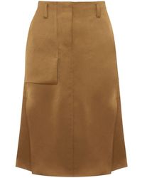 Victoria Beckham - Falda de cintura alta con efecto arrugado - Lyst