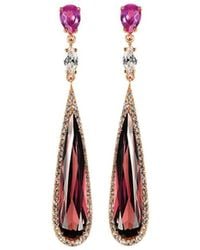 Anabela Chan - 18Kt Rose Vermeil Shard Tourmaline And Diamond Earrings - Lyst