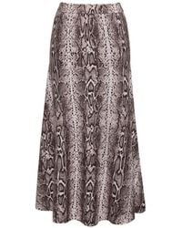 Cara Cara - Sandra Snake-Print Wool Midi Skirt - Lyst
