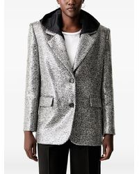 Pinko - Sequin-Embellished Herringbone Blazer - Lyst