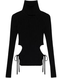 Blumarine - Top A Collo Alto Con Cut-Out - Lyst