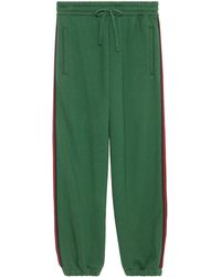 Gucci - Logo-embroidered Cotton Track Pants - Lyst