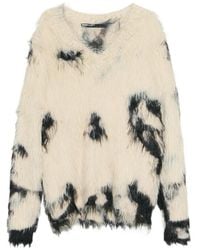 Bimba Y Lola - Pull En Fourrure De Poney À Col V - Lyst