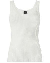 Pinko - Ribbed Vest Top With Logo - Lyst