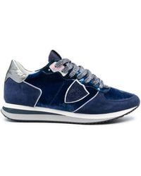 Philippe Model - Suede-panelled Low Top Sneakers - Lyst