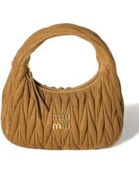 Miu Miu - Wander Matelassé Suede Shoulder Bag - Lyst