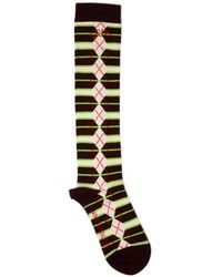 Damson Madder - Striped Argyle-Knit Socks - Lyst