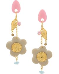Amir Slama Bijoux - Boucles D'Oreilles À Design De Fleur - Lyst