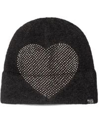 Kurt Geiger - Embellished Heart Beanie - Lyst