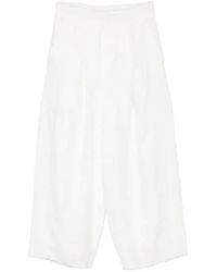 Osklen - Pleated Frayed-Hem Linen Trousers - Lyst