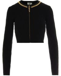 Elisabetta Franchi - Tricot Cropped Cardigan - Lyst