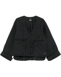 Rains - Quilted V-Neck Jacket - Lyst