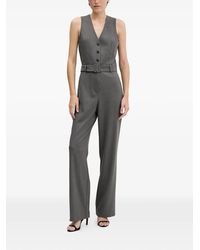 Sisley - Belted Buttoned Jumpsuit - Lyst