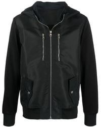 McQueen - Contrast-Panel Zip-Up Hoodie - Lyst