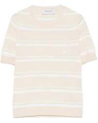 ERMANNO FIRENZE - Striped Short-Sleeve T-Shirt - Lyst