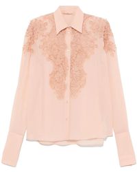 Ermanno Scervino - Chemise À Empiècements En Dentelle - Lyst