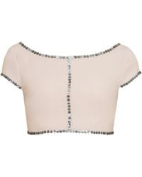 Contessa Mills - Coraline Button-Embellished Cropped Top - Lyst
