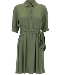 Kaos - Belted Midi Shirt Dress - Lyst