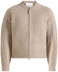 Manière De Voir - Gaby Zip-Fastening Speckled Cable-Knit Cardigan - Lyst