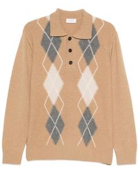 Paolo Pecora - Diamond-Pattern Polo-Neck Polo Shirt - Lyst