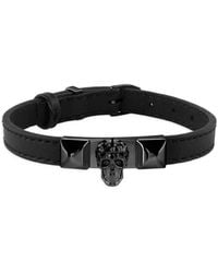 Philipp Plein - Enigma Leather Bracelet - Lyst
