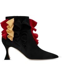Manolo Blahnik - Bottines À Volants - Lyst
