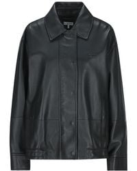 Loewe - Logo-Embossed Leather Jacket - Lyst