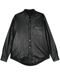 4SDESIGNS - Reptile-texture Faux-leather Shirt - Lyst