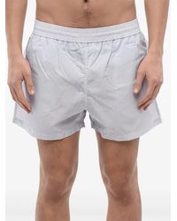 Off-White c/o Virgil Abloh - Logo-Print Elastic-Waist Swimshorts - Lyst