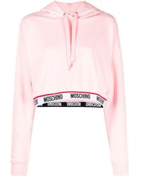 Moschino Укороченное Худи С Логотипом - Розовый