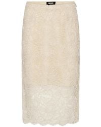 ROTATE BIRGER CHRISTENSEN - Lace Midi Pencil Skirt Cream - Lyst