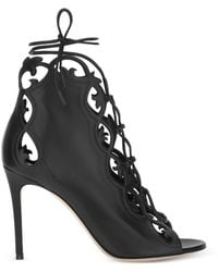 Gianvito Rossi - Laser-Cut Lace-Up Ankle Boots - Lyst
