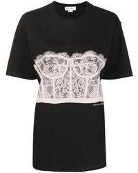 Alexander McQueen - T-shirt Aus Baumwoll-jersey Mit Print - Lyst