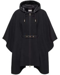 Moncler - Hooded Belted Cape - Lyst