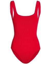 Hunza G - Coverage Square Neck Crinkle-Effect Swimsuit - Lyst