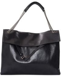Orciani - Grained Leather Chain-Link Shoulder Bag - Lyst