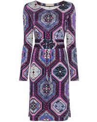 PUCCI - Vestido midi con estampado geométrico - Lyst